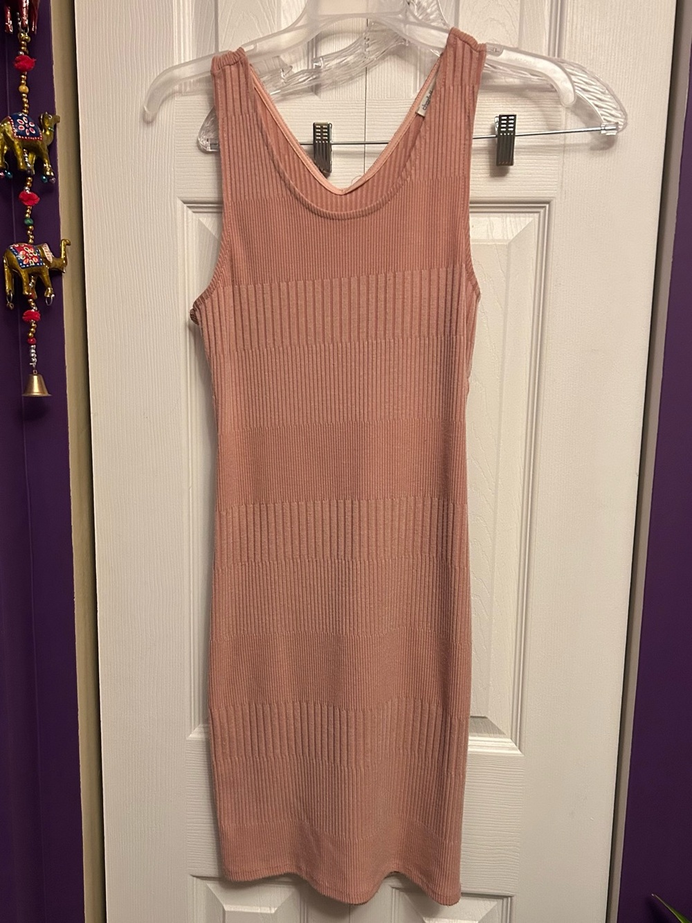 Ribbed Dusty Rose Cutout Dress (L)